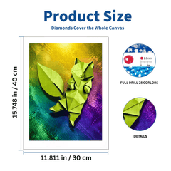 Origami Viridis: DIY Diamond Painting Art Kit 12"x16"