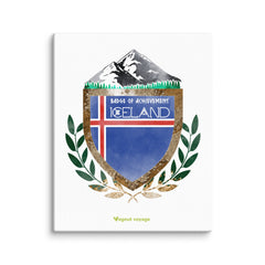 Armchair Iceland PERSONALIZED Achievement Badge Canvas Wall Art