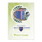 Armchair Iceland Achievement Badge Sticker Sheet—PERSONALIZED Glossy Bragging Rights