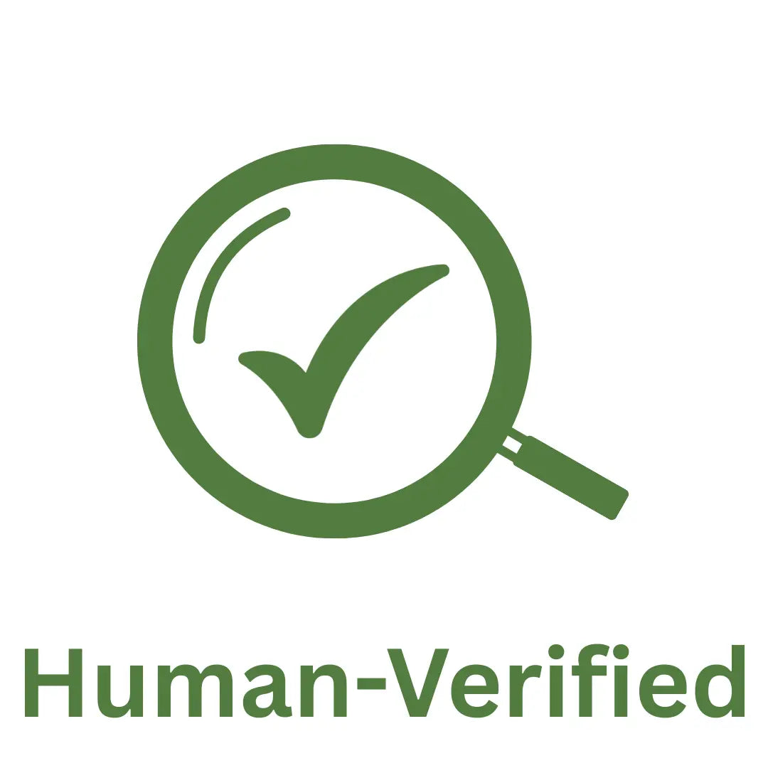 Logo with a magnifying glass and check mark, symbolizing human verification of travel adventures.